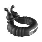 Forto F-24 Rechargeable Silicone Textured Vibrating Cock Ring – Black - Image 5