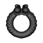 Forto F-24 Rechargeable Silicone Textured Vibrating Cock Ring – Black - Image 8