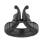 Forto F-24 Rechargeable Silicone Textured Vibrating Cock Ring – Black - Image 9