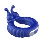 Forto F-24 Rechargeable Silicone Textured Vibrating Cock Ring – Blue - Image 5