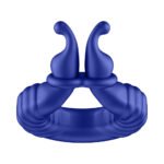 Forto F-24 Rechargeable Silicone Textured Vibrating Cock Ring – Blue - Image 9