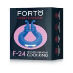 Forto F-24 Rechargeable Silicone Textured Vibrating Cock Ring – Blue - Image 10