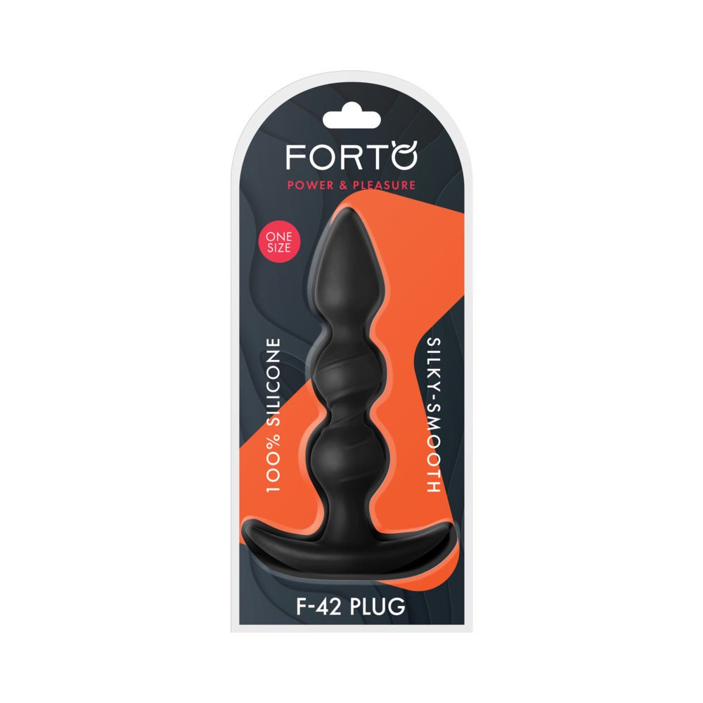 forto-f-42-spiral-beads-silicone-anal-plug-black Forto F-42 Spiral Beads Silicone Anal Plug Black - Image 1