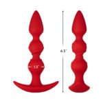Forto F-42 Spiral Beads Silicone Anal Plug Red - Image 5