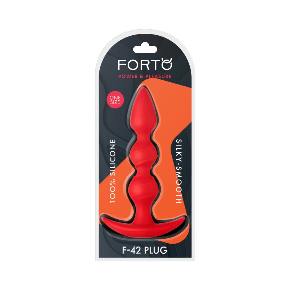 forto-f-42-spiral-beads-silicone-anal-plug-red Forto F-42 Spiral Beads Silicone Anal Plug Red - Image 1