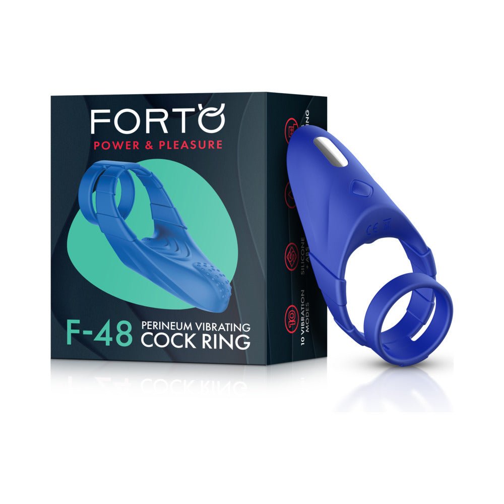 forto-f-48-rechargeable-silicone-perineum-vibrating-double-cockring-blue Forto F-48 Rechargeable Silicone Perineum Vibrating Double Cockring Blue - Image 1