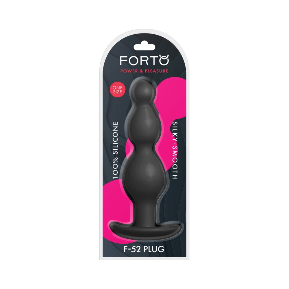 forto-f-52-cone-beads-silicone-anal-plug-black Forto F-52 Cone Beads Silicone Anal Plug Black - Image 1