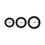 Forto F-61 3-Piece Silicone Cockring Set Black - Image 5