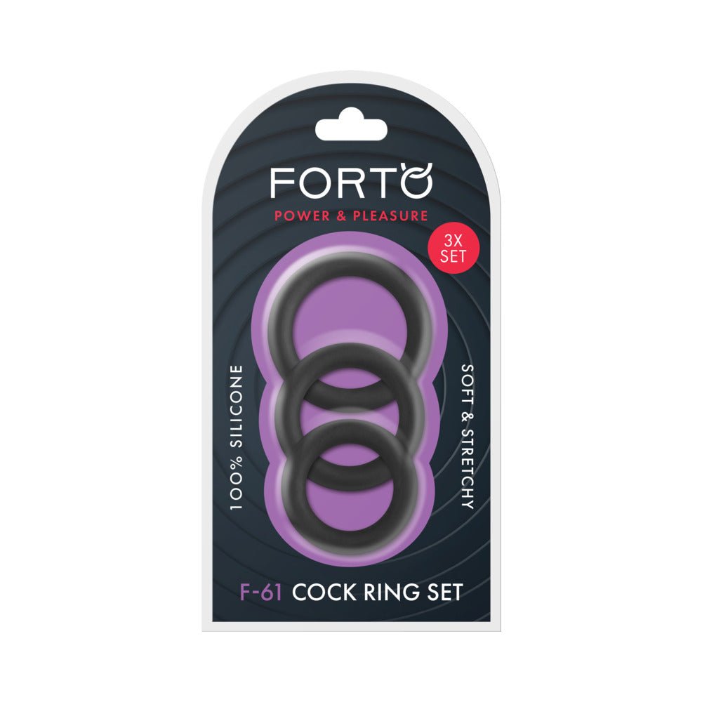 forto-f-61-3-piece-silicone-cockring-set-black Forto F-61 3-Piece Silicone Cockring Set Black - Image 1