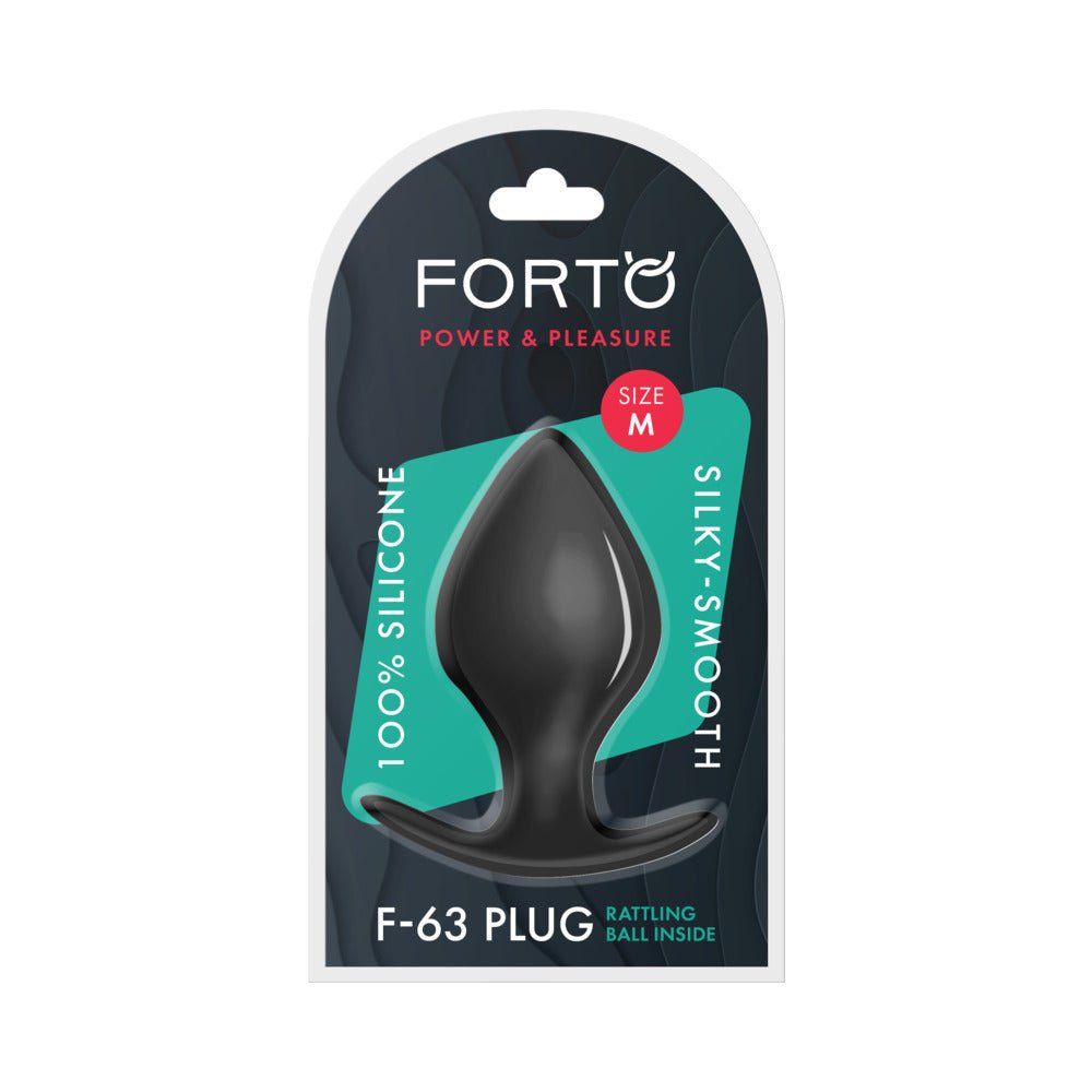 forto-f-63-rattler-spade-silicone-anal-plug-medium-black Forto F-63 Rattler Spade Silicone Anal Plug Medium Black - Image 1