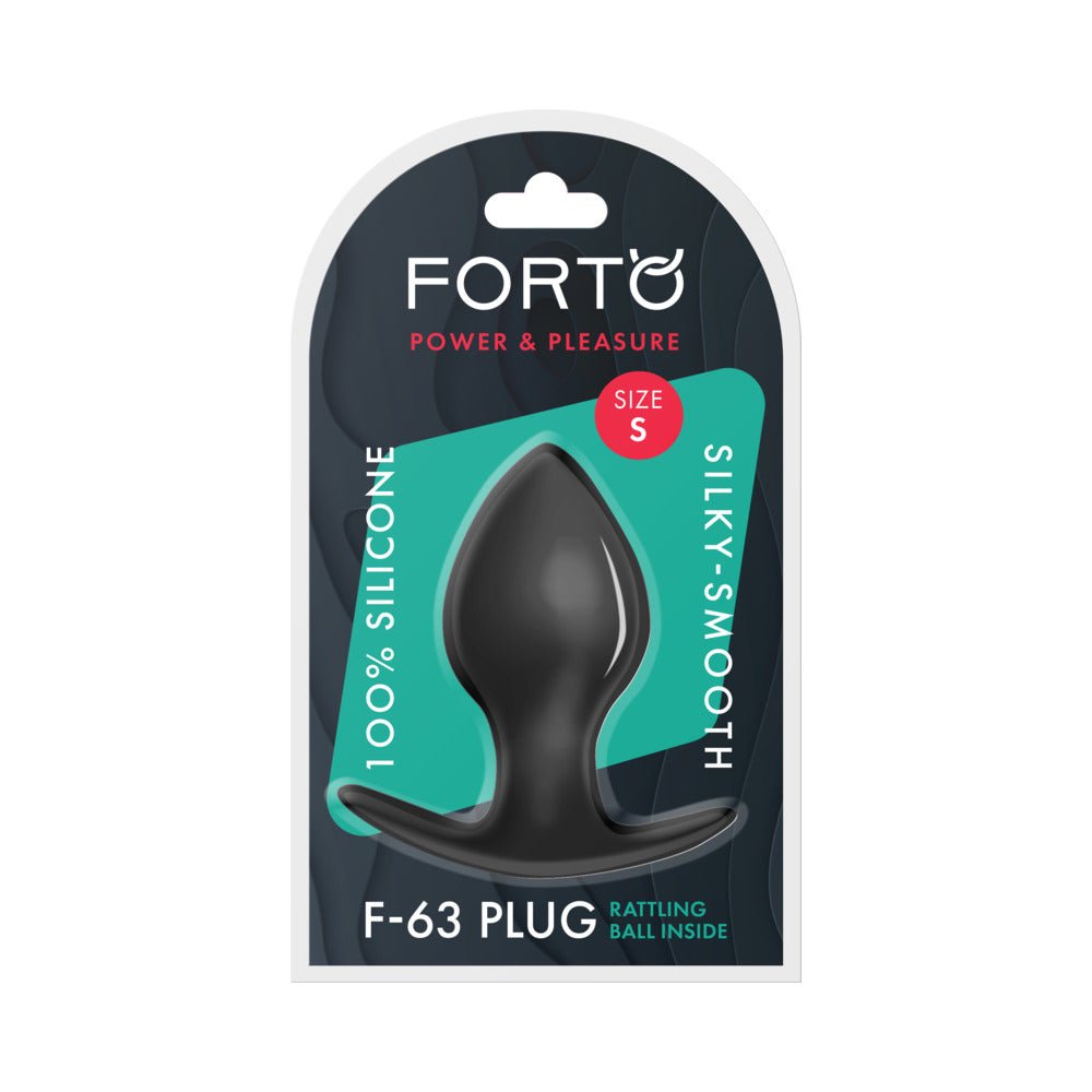 forto-f-63-rattler-spade-silicone-anal-plug-small-black Forto F-63 Rattler Spade Silicone Anal Plug Small Black - Image 1
