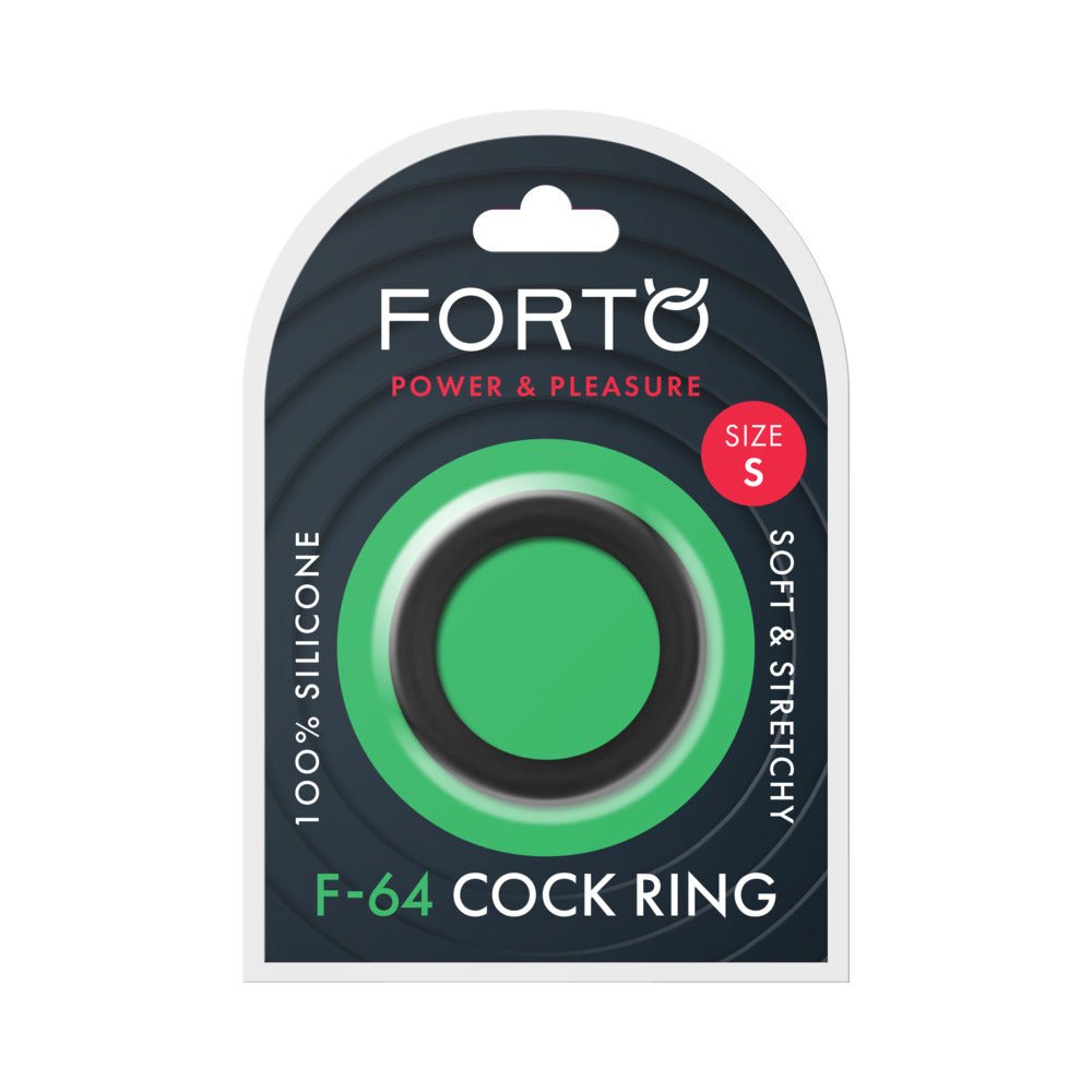 forto-f-64-wide-liquid-silicone-cockring-small-black Forto F-64 Wide Liquid Silicone Cockring Small Black - Image 1