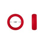 Forto F-64 Wide Liquid Silicone Cockring Small Red - Image 5
