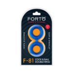 Forto F-81 Liquid Silicone Cock & Ball Double Ring Large Blue