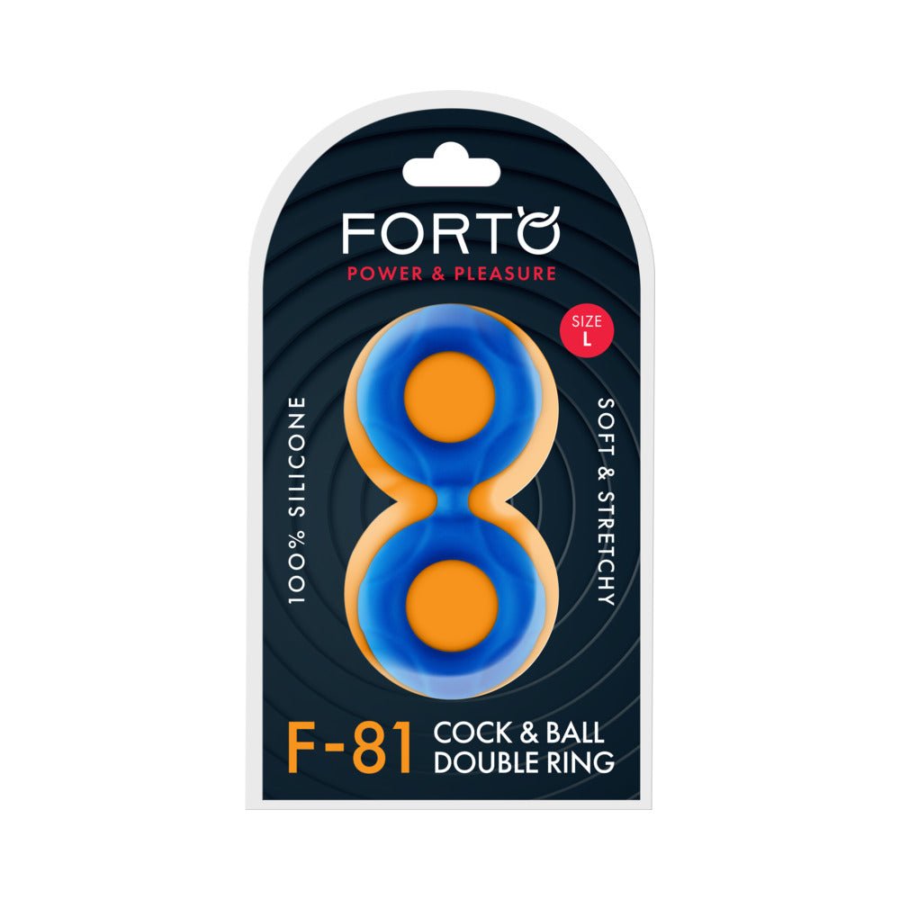 forto-f-81-liquid-silicone-cock-ball-double-ring-large-blue Forto F-81 Liquid Silicone Cock & Ball Double Ring Large Blue - Image 1