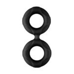 Forto F-81 Liquid Silicone Cock & Ball Double Ring Medium Black - Image 2