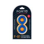 Forto F-81 Liquid Silicone Cock & Ball Double Ring Small Blue