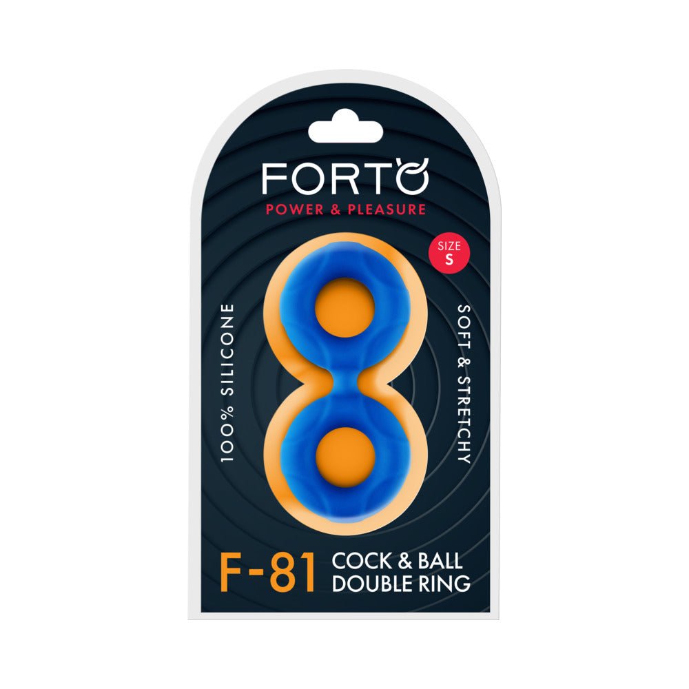 forto-f-81-liquid-silicone-cock-ball-double-ring-small-blue Forto F-81 Liquid Silicone Cock & Ball Double Ring Small Blue - Image 1
