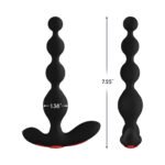 Forto Vibrating Anal Beads Rechargeable Silicone Plug Black - Image 7