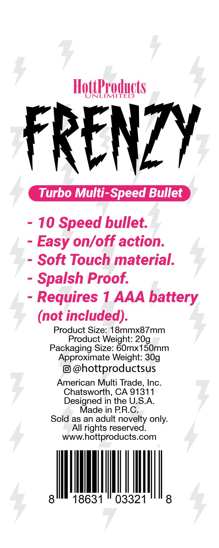 frenzy-power-bullet-pink Frenzy - Power Bullet- Pink - Image 1