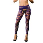 Full Design Mesh Crotchless Leggings - One Size - Violet - Image 3