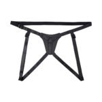 Gender X Pleasure Harness – Black Faux Leather Strap-On Harness with Vibrating Ring - Image 2