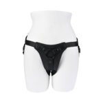 Gender X Pleasure Harness – Black Faux Leather Strap-On Harness with Vibrating Ring - Image 4
