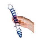 Glas 10 in. Mr. Swirly Double Ended Glass Dildo & Butt Plug - Image 4