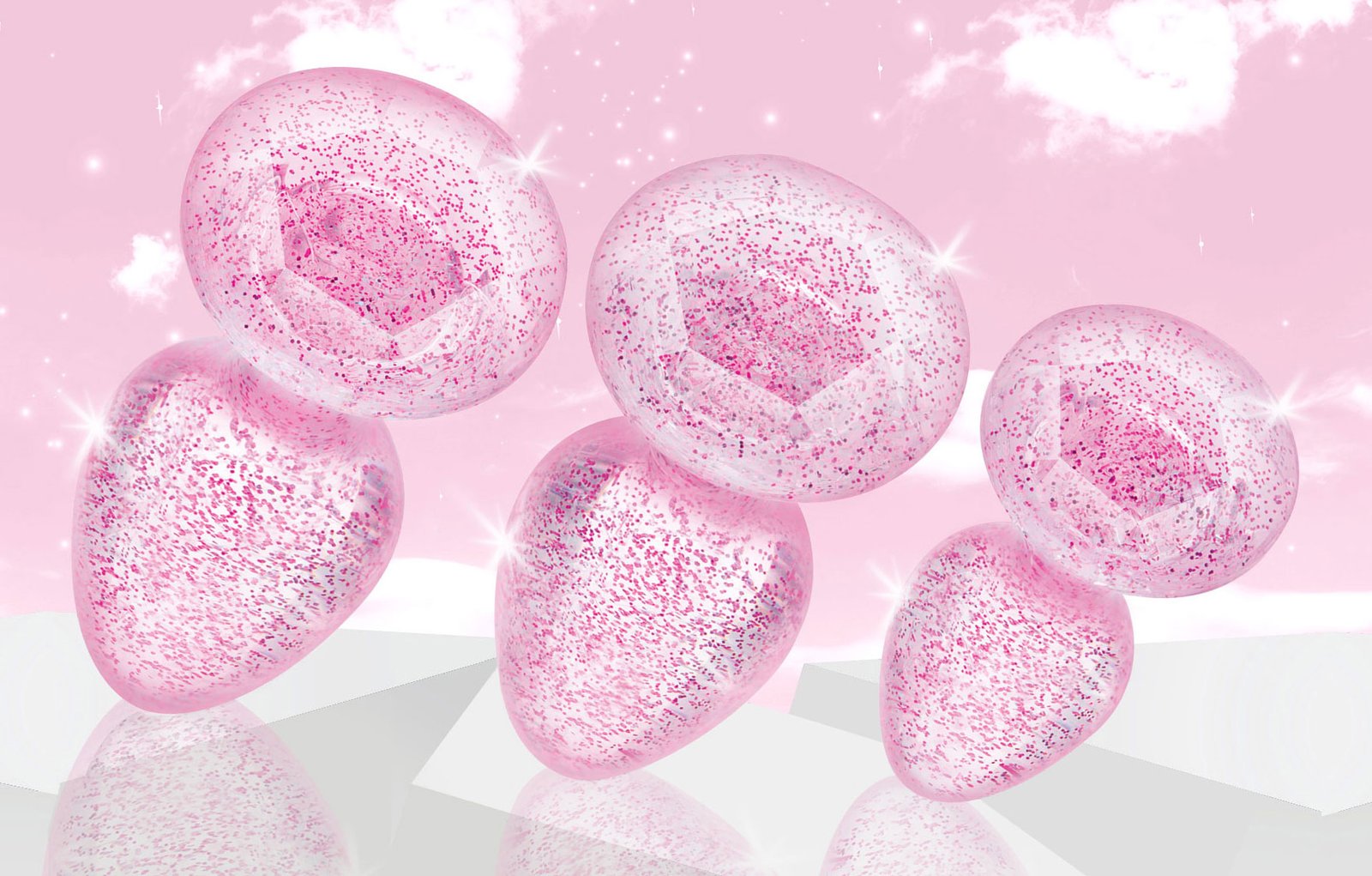 glitter-gem-anal-plug-set-pink Glitter Gem Anal Plug Set - Pink - Image 1