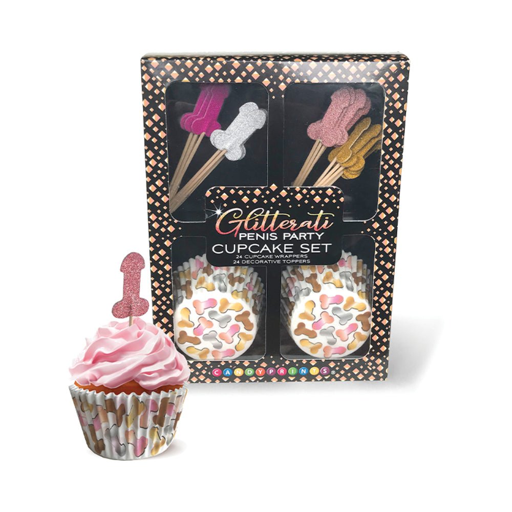 glitterati-penis-party-cupcake-set Glitterati Penis Party Cupcake Set - Image 1