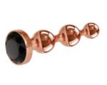 Gold Digger Large Rose Gold Anal Plug with Black Gem Base - Image 3