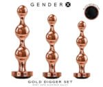 Gold Digger 3-Piece Anal Plug Set – Rose Gold with Black Gem Base - Image 2