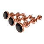 Gold Digger 3-Piece Anal Plug Set – Rose Gold with Black Gem Base - Image 4