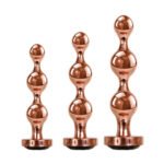 Gold Digger 3-Piece Anal Plug Set – Rose Gold with Black Gem Base - Image 5
