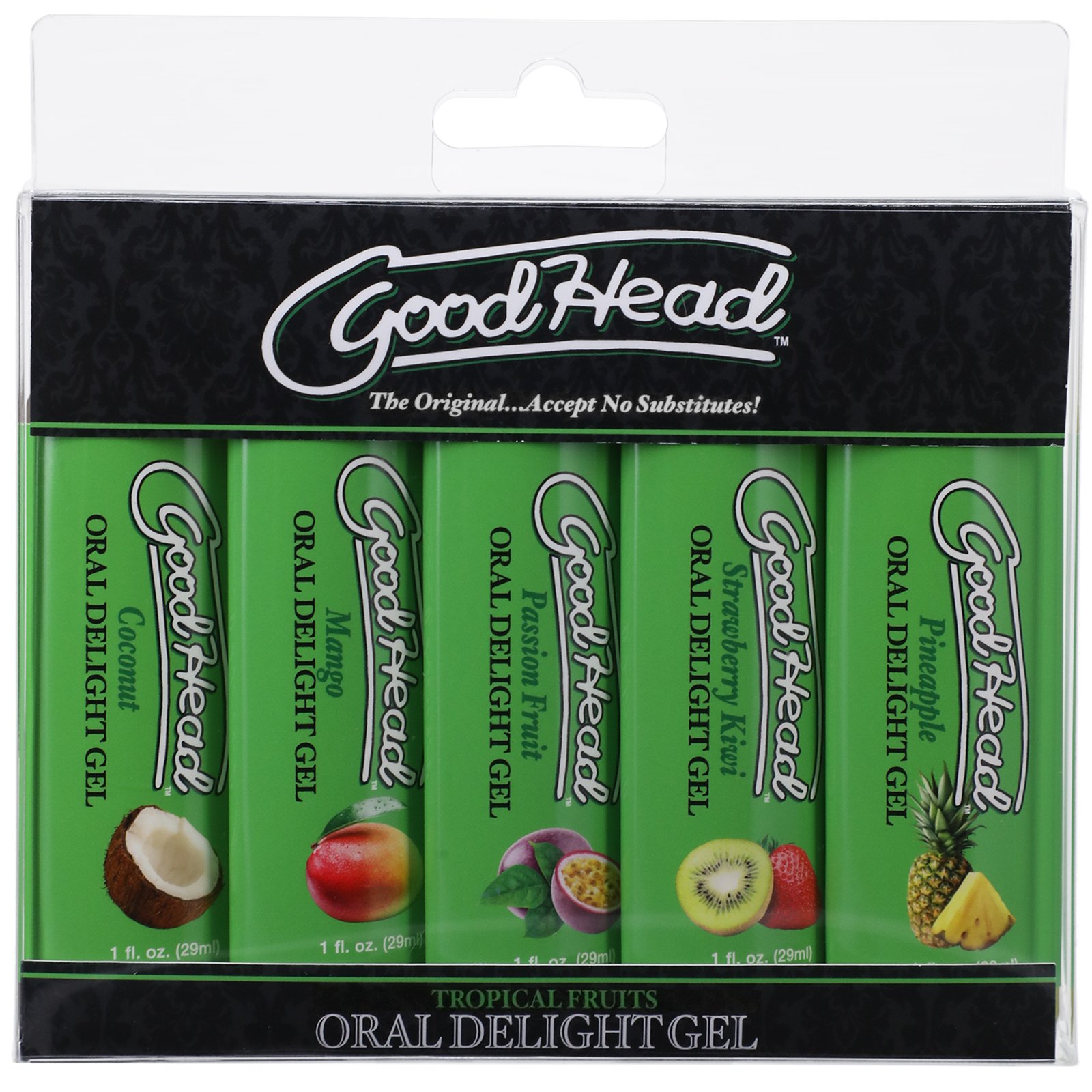 goodhead-oral-delight-gel-tropical-fruits-5-pack-1-fl-oz Goodhead - Oral Delight Gel - Tropical Fruits - 5 Pack - 1 Fl. Oz. - Image 1