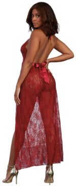 Garnet Lace Gown and G-String Set – Small - Image 2