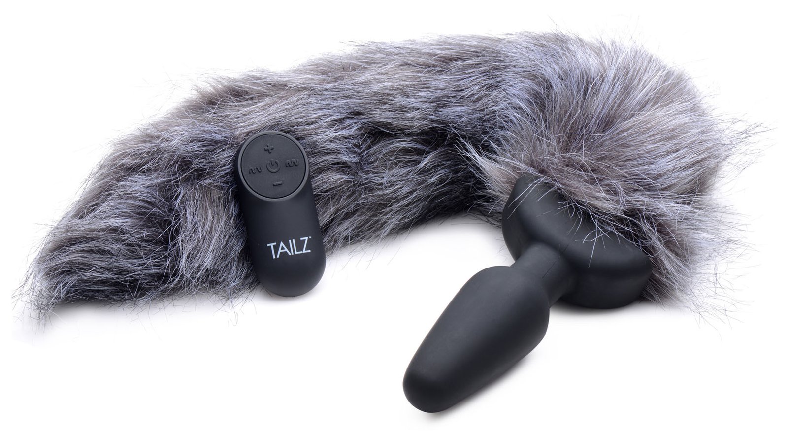 grey-fox-tail-vibrating-anal-plug Grey Fox Tail Vibrating Anal Plug - Image 1