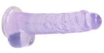 8 Inch Realistic Dildo With Balls - Purple - Image 6