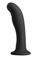 Heart on Silicone Harness Dildo - Black - Image 2