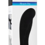 Heart on Silicone Harness Dildo - Black