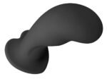 Heart on Silicone Harness Dildo - Black - Image 3