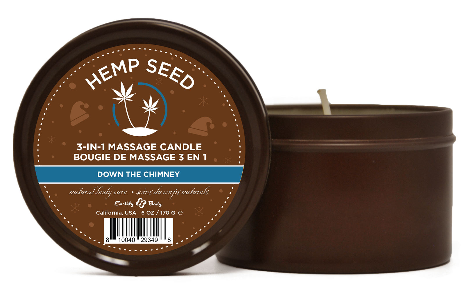 hemp-seed-3-in-1-massage-candle-down-the-chimney-6oz-170-g Hemp Seed 3-in-1 Massage Candle Down the Chimney 6oz/ 170 G - Image 1