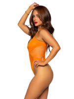 Hexi Net Keyhole Bodysuit - One Size - Neon Orange - Image 2