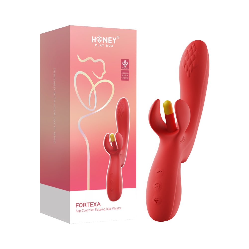 honey-play-box-fortexa-app-controlled-kinky-finger-flapping-dual-stimulator-red Honey Play Box Fortexa App-Controlled Kinky Finger Flapping Dual Stimulator Red - Image 1