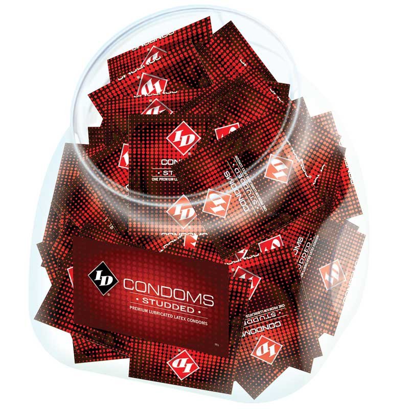id-studded-condom-jar-144jar ID Studded Condom Jar (144/Jar) - Image 1