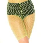 Industrial Fishnet Biker Shorts - One Size - Neon Yellow