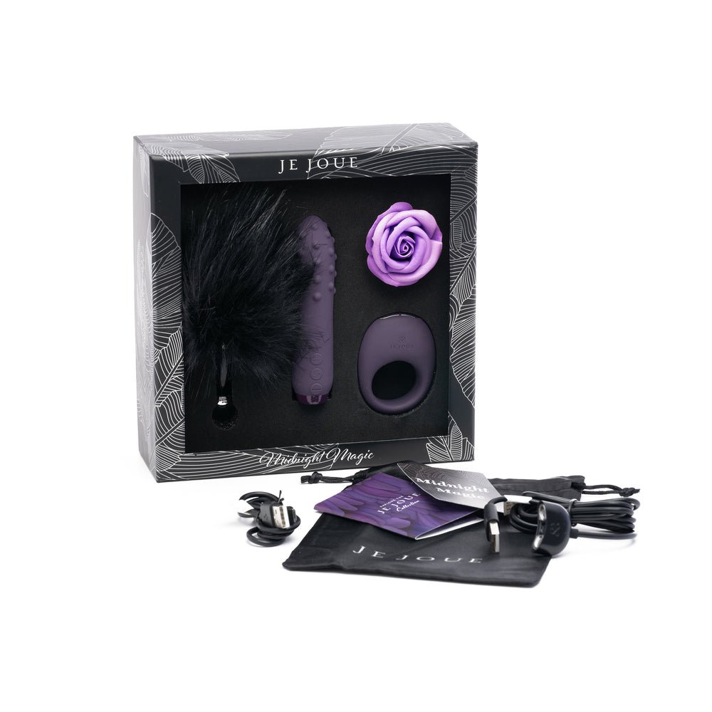 je-joue-midnight-magic-duet-bullet-mio-ring-feather-tickler-rose-bath-melt Je Joue Midnight Magic: Duet Bullet, Mio Ring, Feather Tickler, Rose Bath Melt - Image 1
