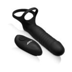 JOCK Enhancers Double Thrust Thrusting & Vibrating C-Ring with Remote – Black - Image 2