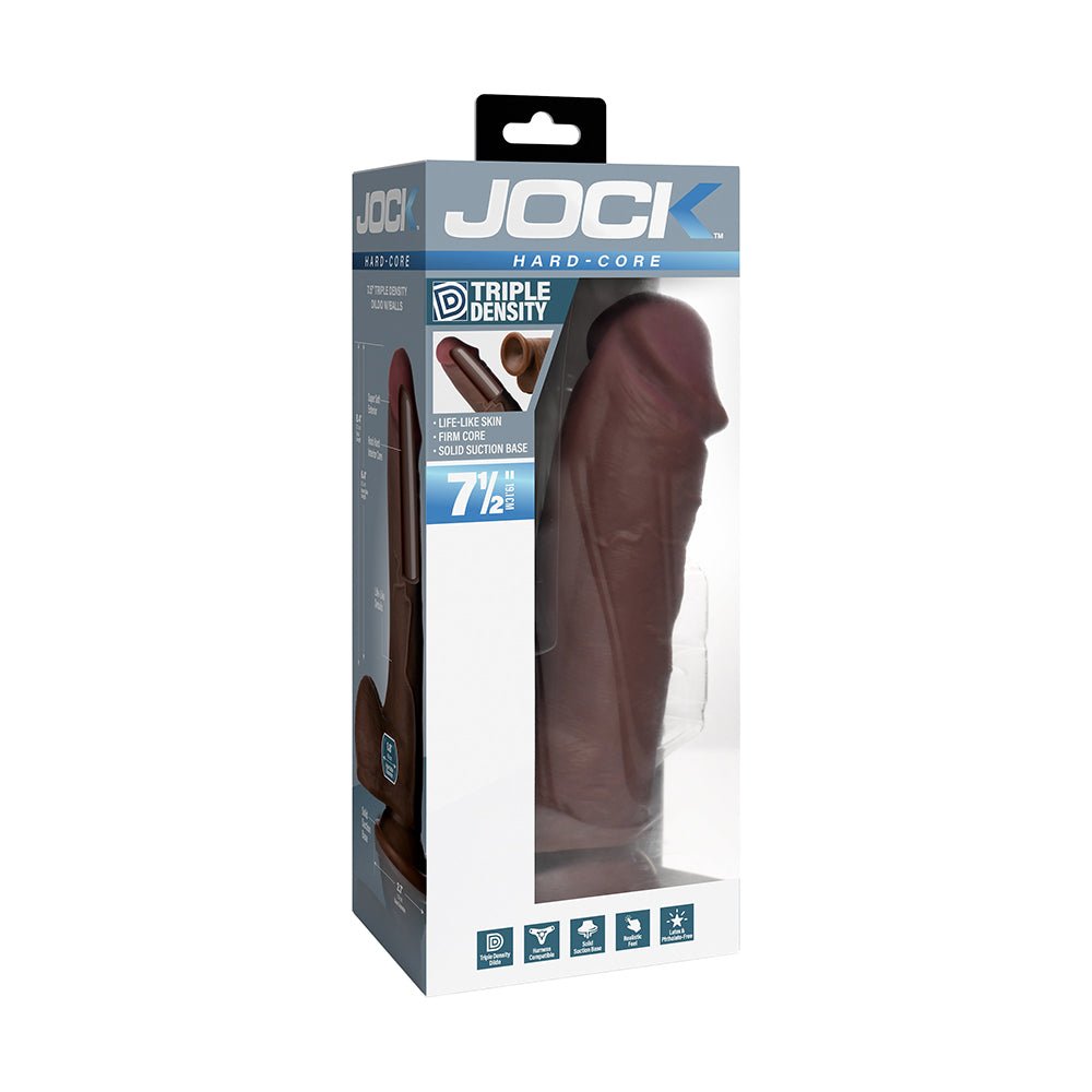 jock-hard-core-75-in-triple-density-dildo-with-balls-dark JOCK Hard-Core 7.5 in. Triple Density Dildo with Balls Dark - Image 1