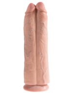King Cock 11" Two Cocks One Hole - Flesh - Image 2